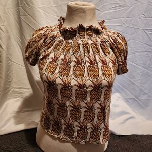 Pineapple Anthropologie top